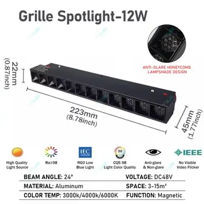 Image de Éclairage LED sur Rail Magnétique 48V - Design Moderne & Flexible