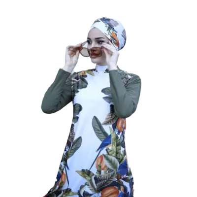 Image de Burkini Imprimé - Maillot de Bain Musulman Femme