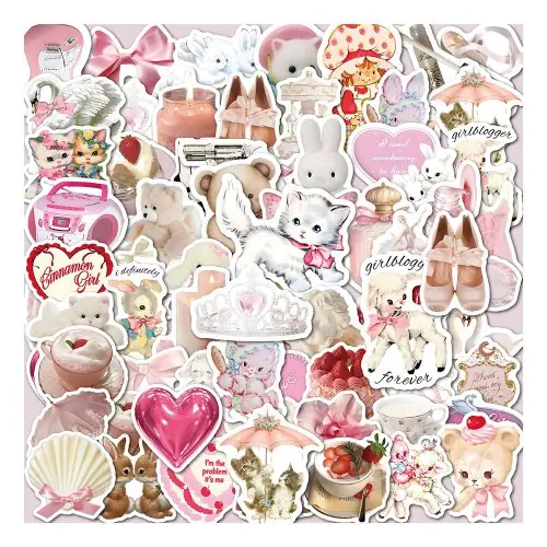 Image de Stickers Kawaii Rose Mignons - Déco Tendance pour Tous les Objets