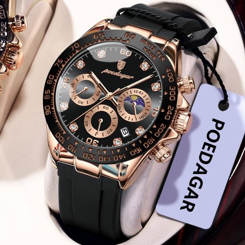 Imagen de Reloj de Pulsera para Hombre de Lujo con Cronógrafo y Fecha, Diseño Moderno, Cuarzo de Alta Calidad, Impermeable y Luminoso
