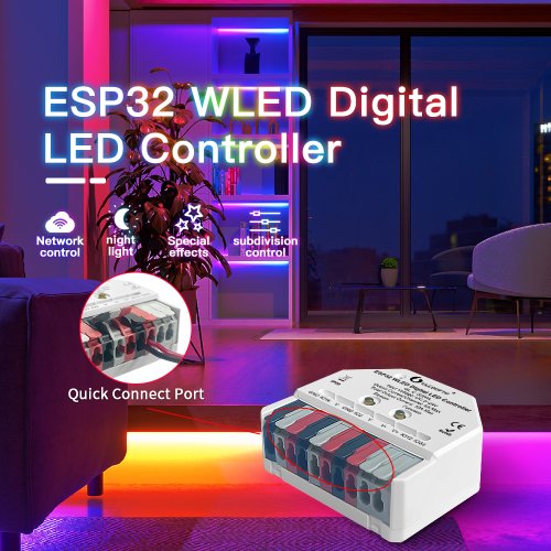 Image de Contrôleur LED Mini ESP32 - WLED pour Bandes Lumineuses