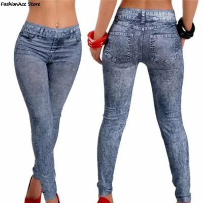 Image de Leggings en Jean Slim Femme - Style Décontracté & Sportif