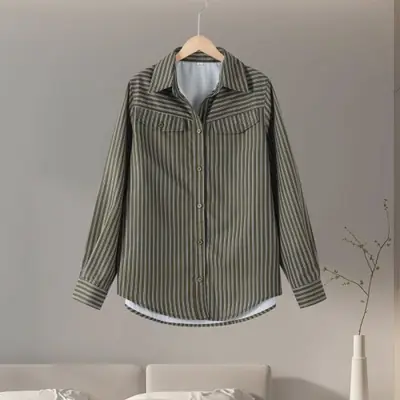 Image de Ensemble Chemise & Pantalon Décontracté Femme Rétro Chic