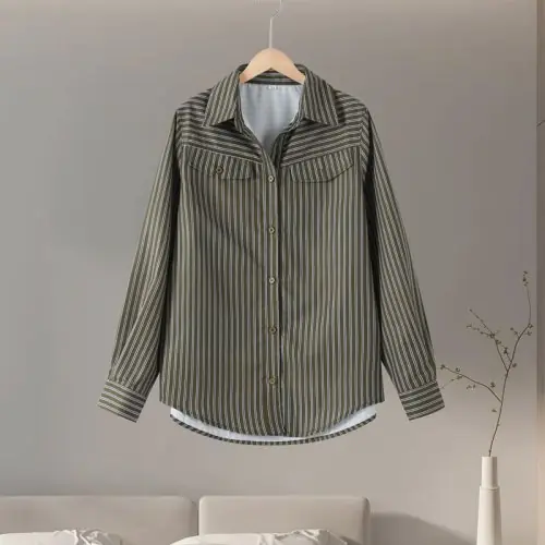 Image de Ensemble Chemise & Pantalon Décontracté Femme Rétro Chic