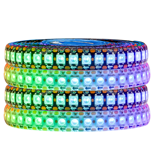 Afbeelding van 1,5m RGB LED Strip met 144 LEDs - Kleurrijke, Programmeerbare Verlichting