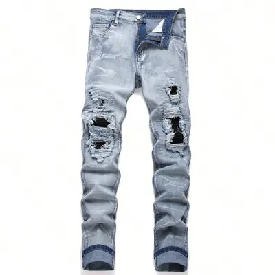 Image de Jeans Homme Streetwear Déchiré - Coupe Slim & Élastique