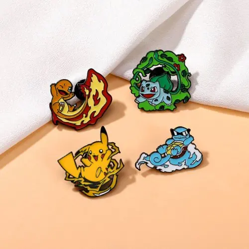 Image de Pin's Pokémon Pikachu & Écureuil - Lot de 4 Broches Enamel