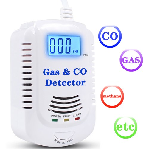 Imagen de Detector de Gas Natural y Monóxido de Carbono 2 en 1 – Monitor de Fugas de Gas Combustible para CO, LNG, GPL y Metano con Alarma de Seguridad