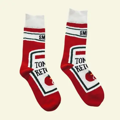 Image de Chaussettes Ketchup Tomate Drôles pour Hommes