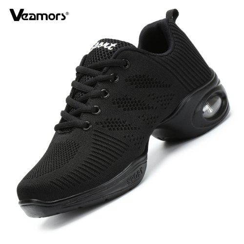 Image of Comfortable Women's Jazz and Ballroom Dance Sneakers with Breathable PU Soft Outsole for Modern, Tango, and Training