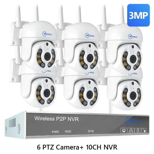 10CH 3MP avec 6 PTZ
