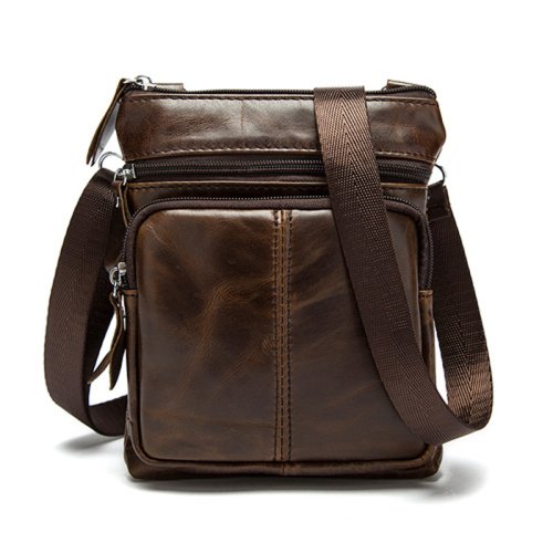 Afbeelding van Vintage Cross Body Crossbody Voor Mannen Schouder Echt Lederen Tas Messenger Handtas Aktetas Mannelijke Zwarte Sac A Main Bolsas 2020