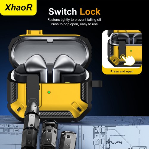 Afbeelding van Premium Veiligheidsslot Beschermhoes voor Samsung Galaxy Buds 3, Buds 3 Pro en Buzz 3 Pro met Sleutelhanger en Reinigingskit