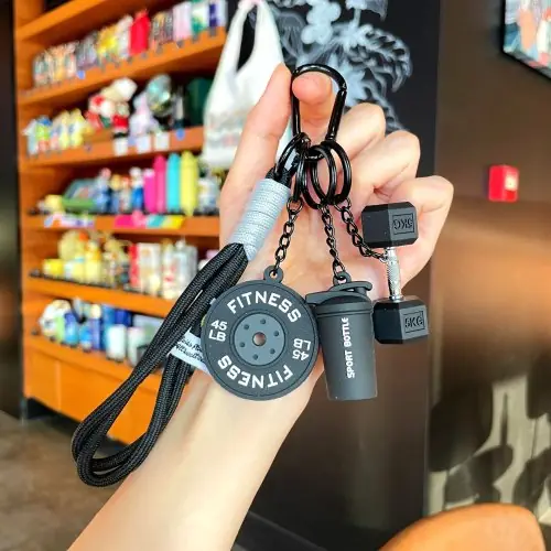 Image de Porte-clés Haltères Miniatures - Accessoire Fitness Créatif