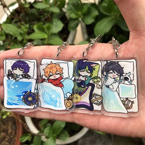 Zdjęcie Akrylowy brelok z postacią Wanderera i Sangonomiya Kokomi z gry Genshin Impact – idealne przebranie na karnawał, akcesoria cosplay, wisiorek, odznaka, świąteczny prezent dla fanów anime