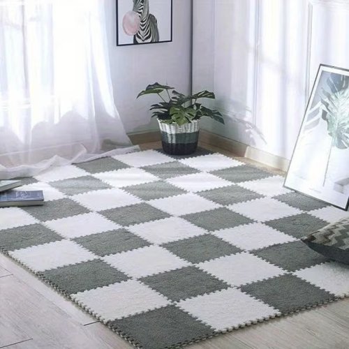 Immagine di Tappetino da Gioco per Bambini in Peluche Morbido e Sicuro – Tappeto Ad Incastro Non Tossico, Antiscivolo e Confortevole per Bambini che Giocano a Pancia in Giù