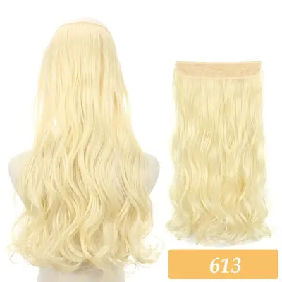 Image de Extensions Cheveux Synthétiques Mixte Blond/Noir/Gris Sans Clip