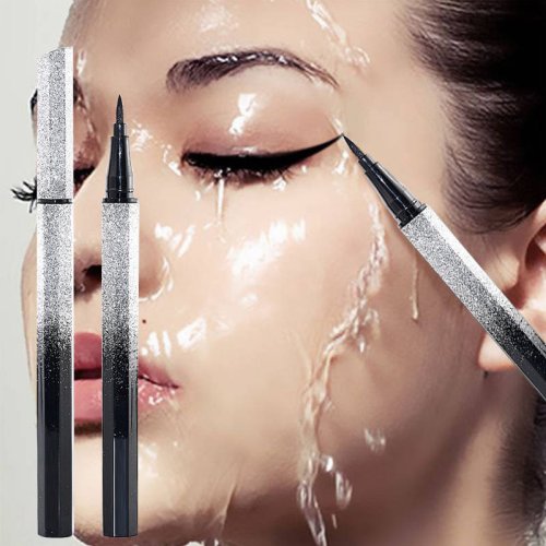 Imagen de Delineador de ojos líquido negro para mujer, lápiz delineador de ojos resistente al agua de larga duración, herramientas cosméticas de maquillaje bonitas, 1 ud.