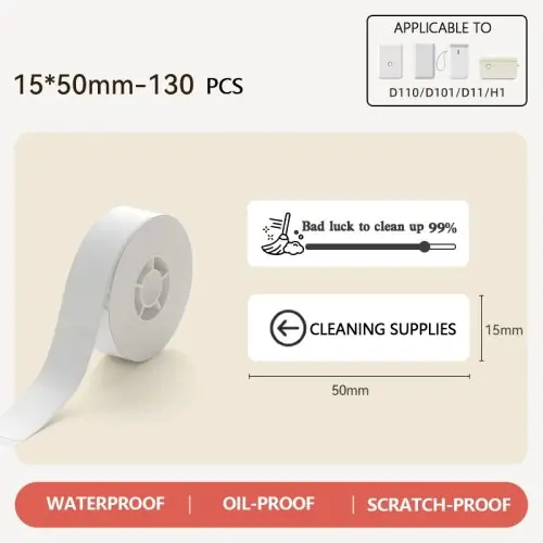 Image de Mini Imprimante Thermique Portable - Rouleau Étiquettes Blanches Anti-Huile