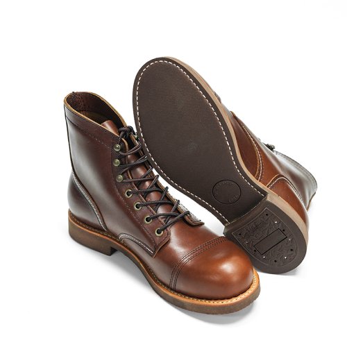 Image de Bottes Moto Homme Cuir Véritable Rouge Vintage