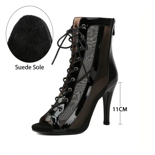 Schwarz 11cm Wildleder