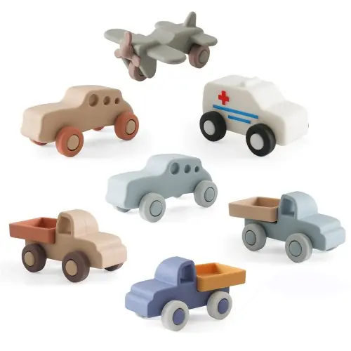 Image de Voiture de Dentition en Silicone pour Bébé - Jouet Montessori