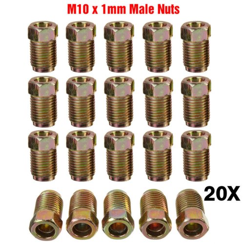 Imagen de Juego Completo de 20 Accesorios para Línea de Freno de Coche con Tubos de Cobre de 3/16 Pulgadas, Kit de Montaje con Tubos de Bengala Invertida y Tuercas de Unión Métricas
