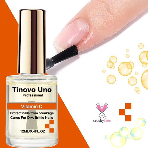 Bild von Tinovo Uno Keratin Coconut Nagelstärkungsöl, Nagelkunst-Behandlung, Pflege, Nagelwachstum, Nagelhautöl, 12 ml, Vitamin C, angereicherter Nagellack