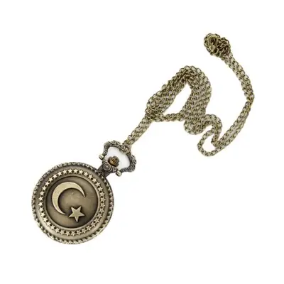 Image de Montre de Poche Steampunk Vintage - Cœur Creux & Collier Bronze