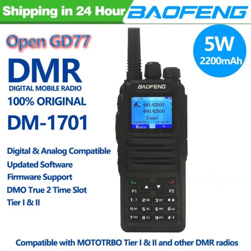 Immagine di Baofeng DMR DM-1701 RD-5R Open GD77 Dual Mode Walkie Talkie analogico e digitale Livello 1 2 Dual Time Slot Ham Twao Way Radio