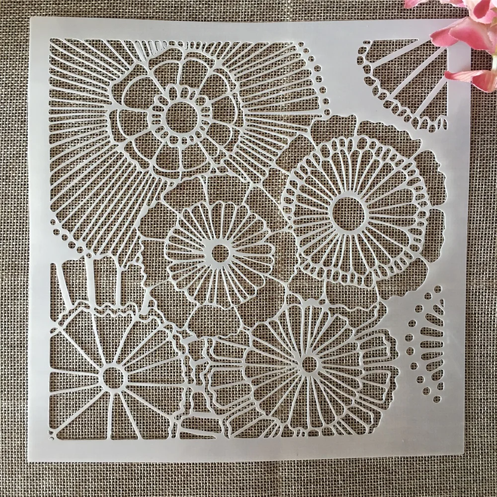 Immagine di Stencil Girasole Arancione 20x20 cm - Creatività Facile