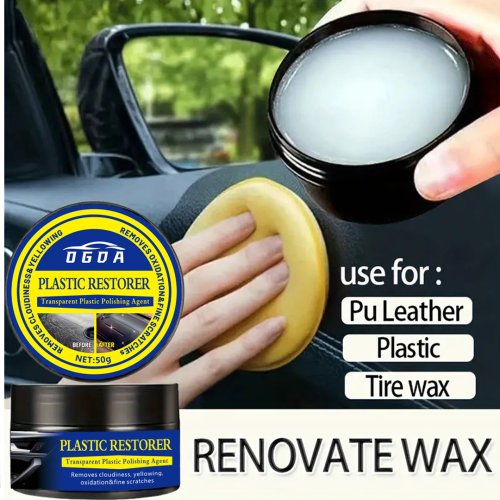 Afbeelding van Natuurlijke Auto Interieur Renovatie- en Herstelwas voor Kunststof, Bandenbescherming en Glans - Ideaal voor Camperinnen