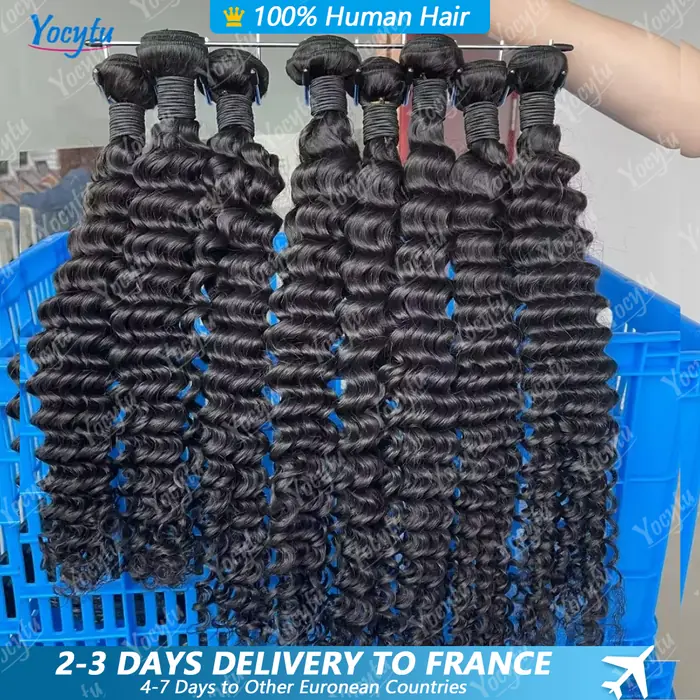Image de Tissage Cheveux Brésiliens Deep Wave 100% Naturel