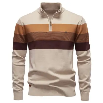 Image de Pull Homme Col Montant à Fermeture Éclair - Mode Hiver