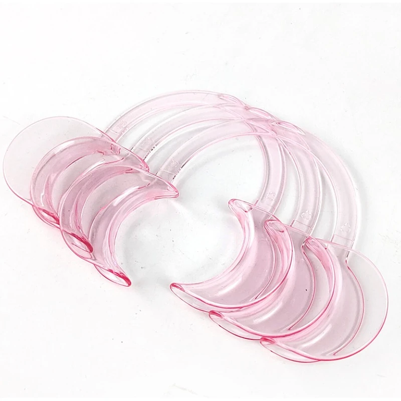 Imagen de Retractores de Mezclas Dentales en Forma de C, Tamaño Mediano, Rosa, Abridor de Boca para Tratamientos Odontológicos, Kit de 5 Unidades