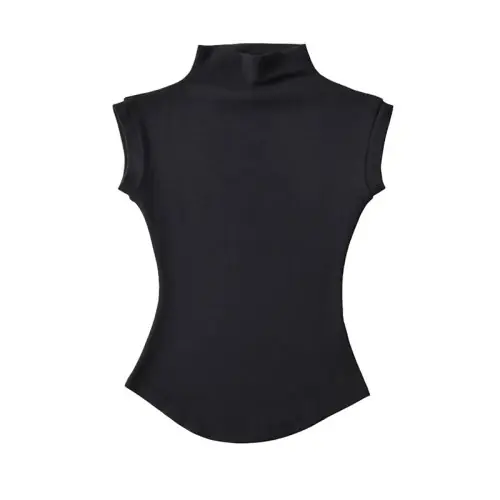 Image de T-Shirt Col Roulé Sans Manches Femme - Style Été Chic