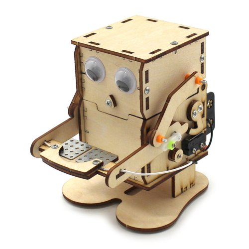Zdjęcie Robot jedzący monety drewniane DIY Model nauczania uczenia się łodyg dla dzieci edukacja naukowa eksperyment edukacyjny zestaw zabawek