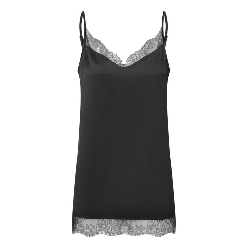 Image de Camisole Dentelle Satin Asymétrique - Sexy & Élégant