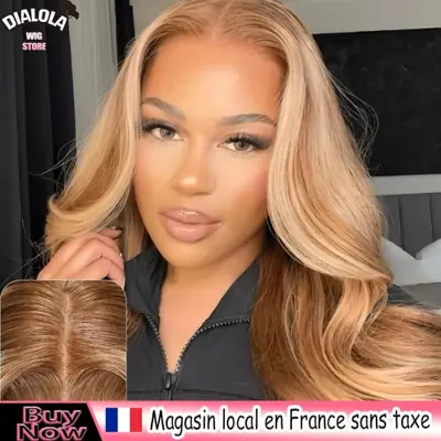 Image de Perruque Dentelle Frontale Vague de Corps 13x6 - Cheveux Humains Naturels