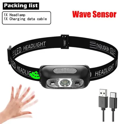 Image de Mini Lampe Frontale LED USB - Lumière Puissante pour Camping et Pêche