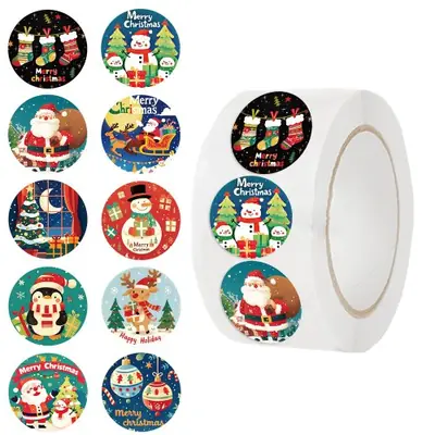 Image de Étiquettes Noël Rondes - 500 pcs