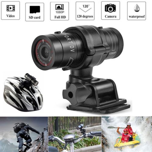 Imagen de Cámara de Acción Mini DV Full HD 1080p con Linterna Integrada para Casco, Impermeable y Ideal para Bicicleta, Ciclismo y Motocicleta