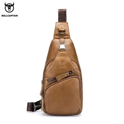 Image de Sac Bandoulière Homme en Cuir Véritable - Style Décontracté & Élégant