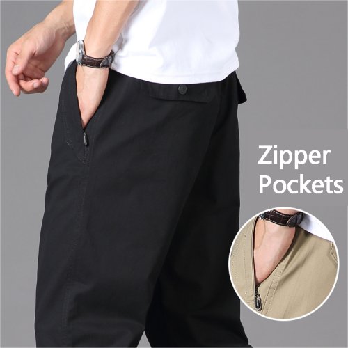 Image de Pantalon Homme Coton Élastique Poche Zippée - Style Sport & Travail