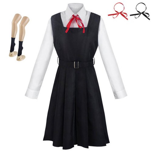 Immagine di Costume da Cosplay Mitaka Asa - Abito Nero e Rosso con Cravatta e Calzini, Perfetto per Halloween, Comic Con e Feste Tematiche, Taglie Forti Inclusi