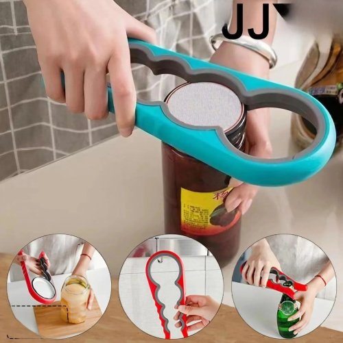 Image of All-in-One Natural Multi-Function Can Opener & Bottle Cap Twister with Non-Slip Grip for Cans and Beverages