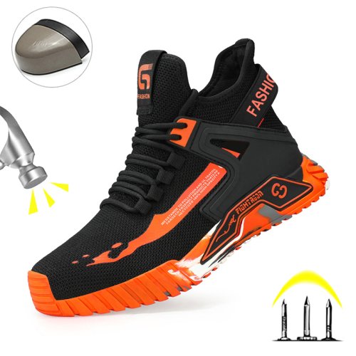 Immagine di Scarpe antinfortunistiche antiforatura anti-sfondamento con punta in acciaio Scarpe da lavoro leggere antiscivolo da uomo Stivali da lavoro comodi e traspiranti da uomo