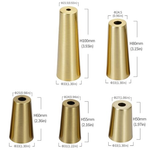 Afbeelding van Meubels Ijzeren Voet Cover Koper Tip Geborsteld Messing Tafel Stoel Cilinder/Conische Cap Protector Bodem Veiligheid Mat Bodem Veilig pad