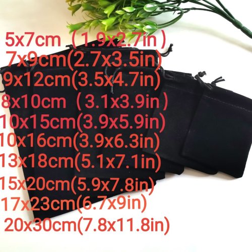 Image of 25-1000Pcs/Lot Black Drawstrings Velvet Jewelry Bags Gift Pouches Wedding Christmas Gift Bags Jewelry Packaging Bags