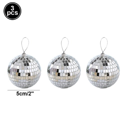 Zdjęcie 2-10cm Lustro Disco Ball 70s Dekoracje imprezowe Odblaskowe wiszące ozdoby na przyjęcie urodzinowe Dekoracja tortu Materiały ślubne